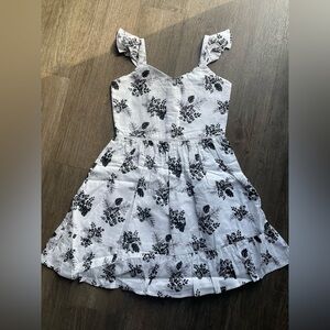 Janie And Jack Sundress Girls 12 The Trellis Black And White Cotton Summer NEW